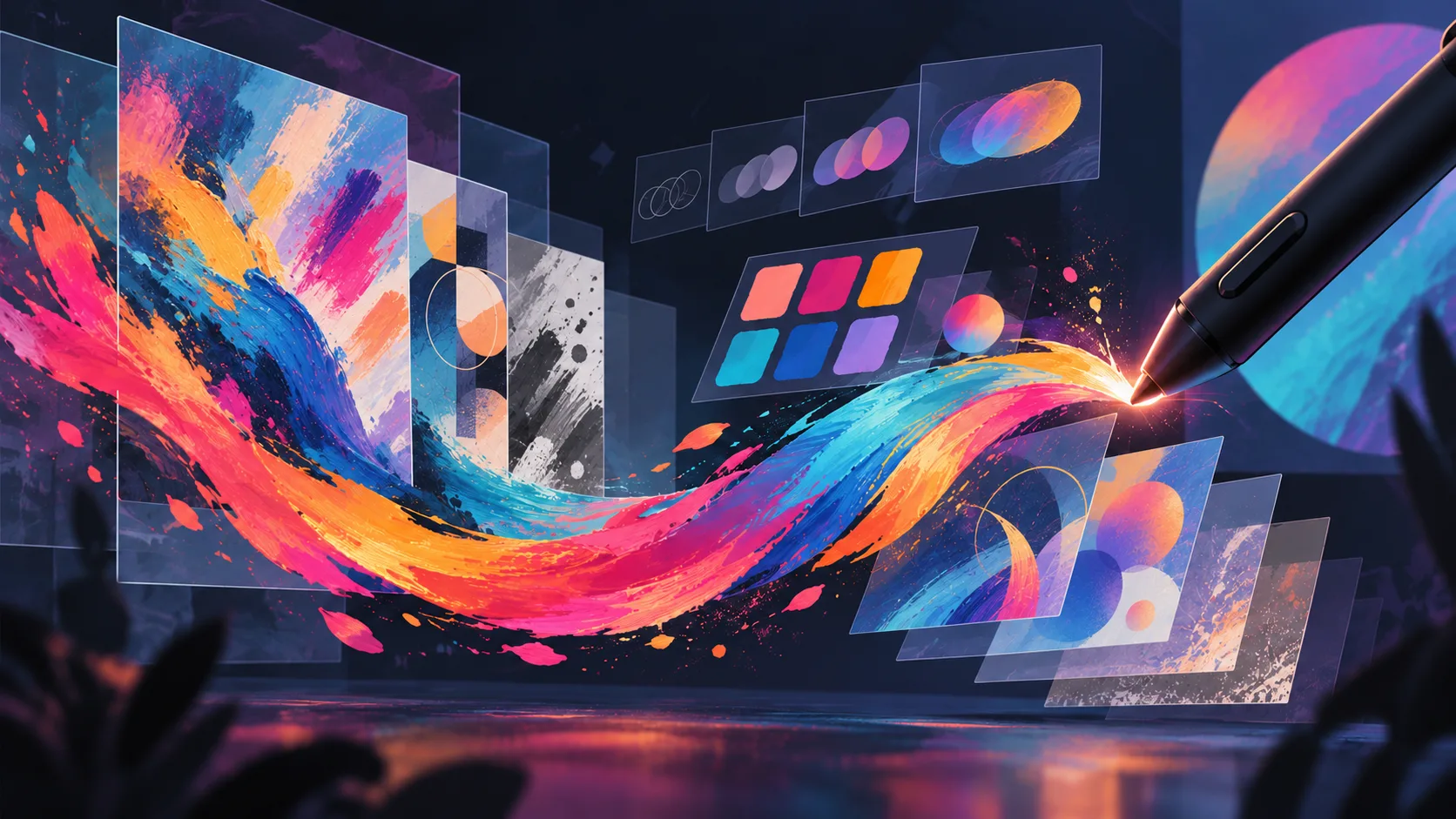 Ilustración editorial de pintura digital y animación con lápiz óptico